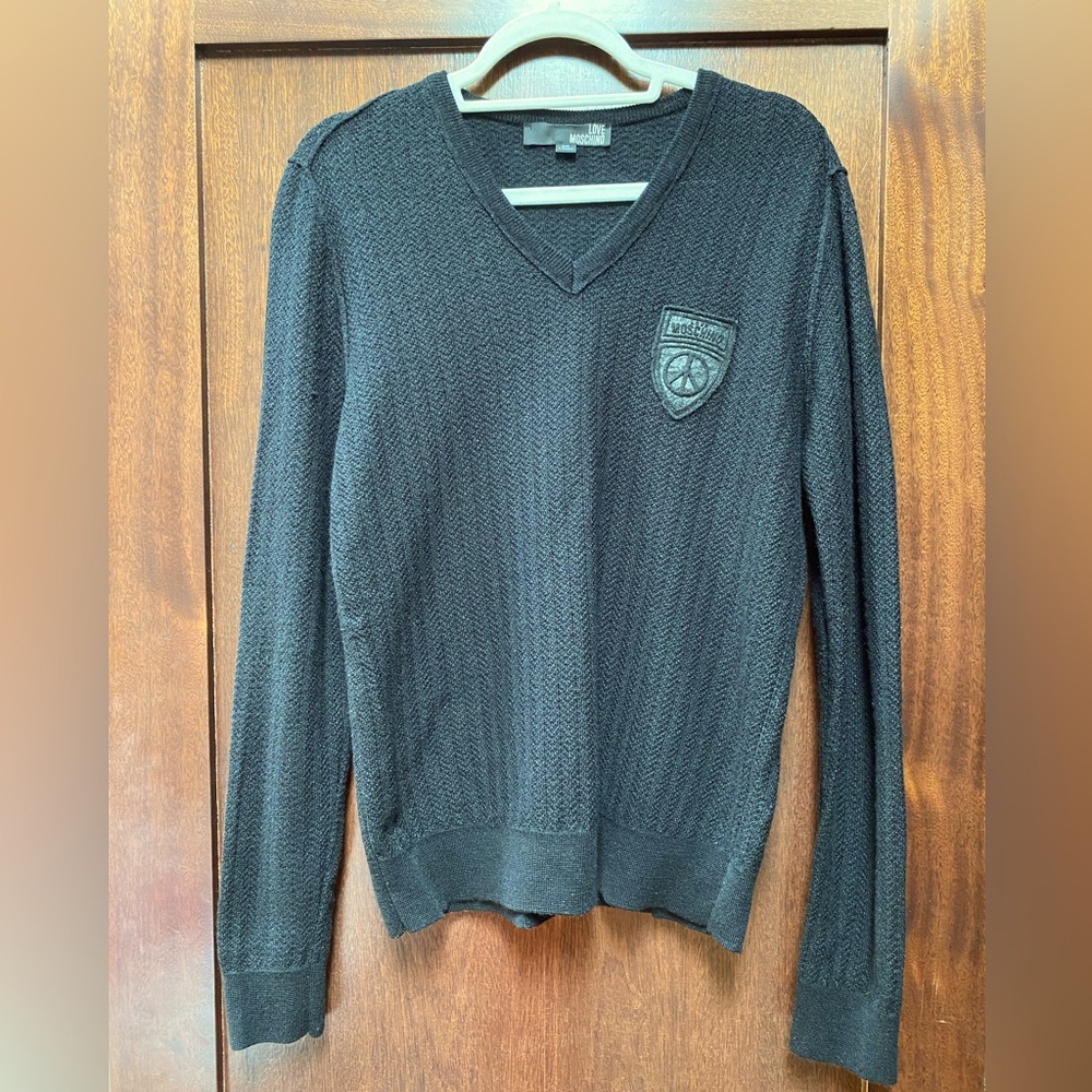 Men’s black Love Moschino wool sweater.
